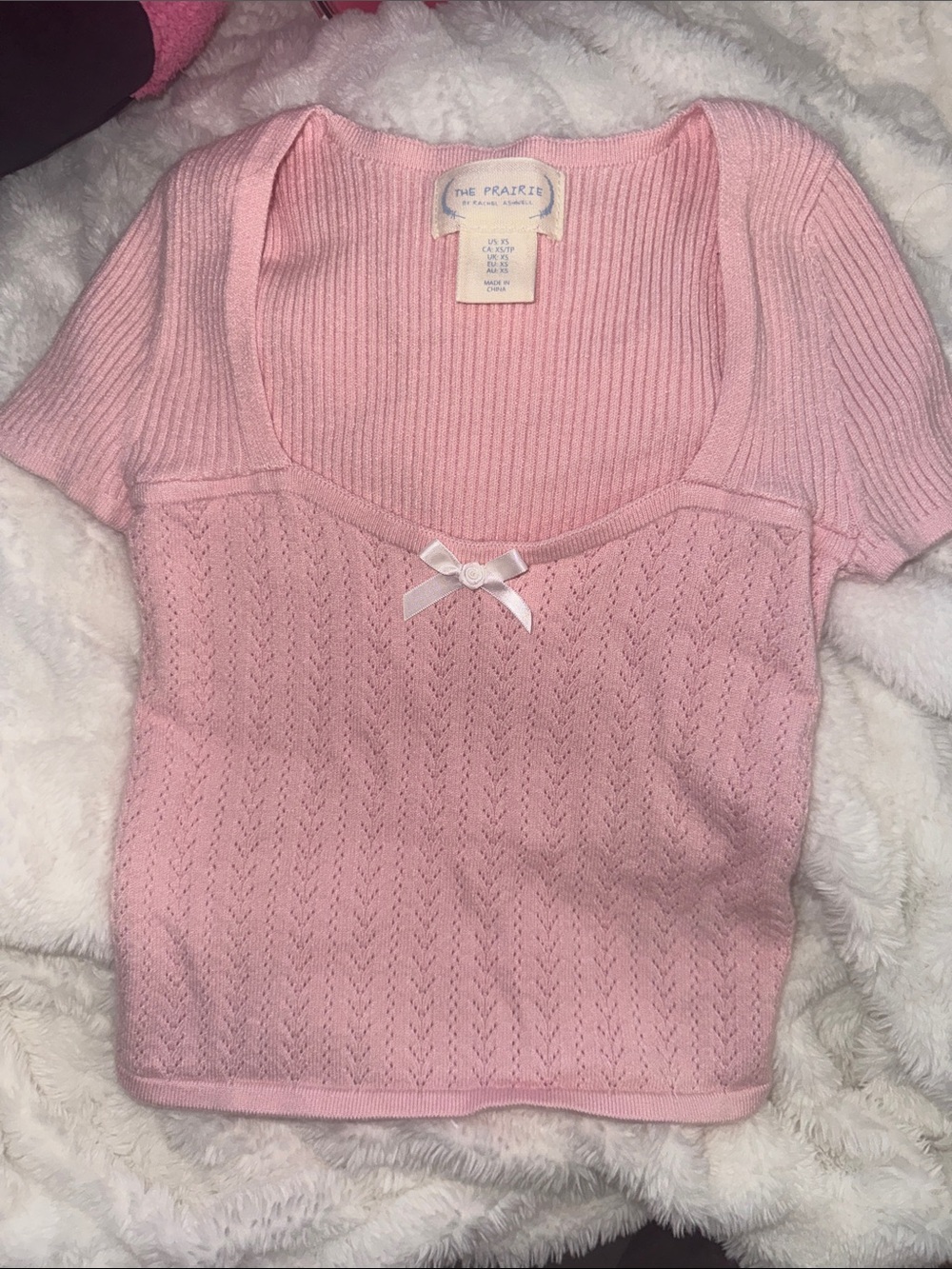 The Prairie by Rachel Parcell Pink Knit Scoop Neck Top